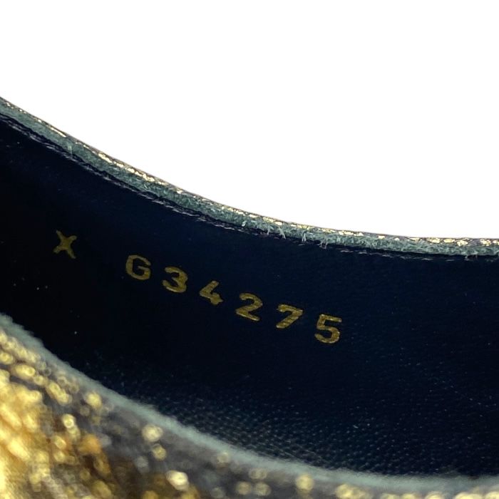 Chanel Xg34275 Loafers Metallic Oxford Coco Mark Logo Leather Shoes Gold Brown