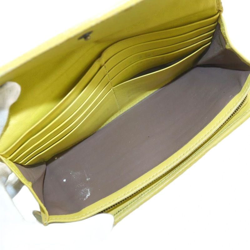 Bottega Veneta Long Wallet Leather Intrecciato Logo Yellow - GY11 MQ