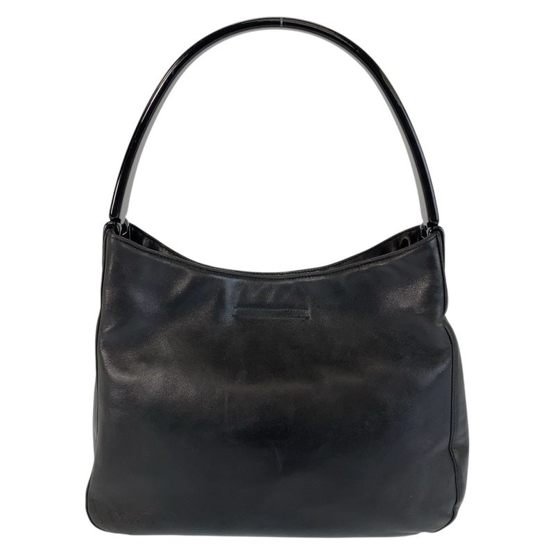 Prada Black Leather Plastic Shoulder Bag Women 506342