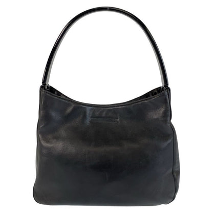 Prada Black Leather Plastic Shoulder Bag Women 506342
