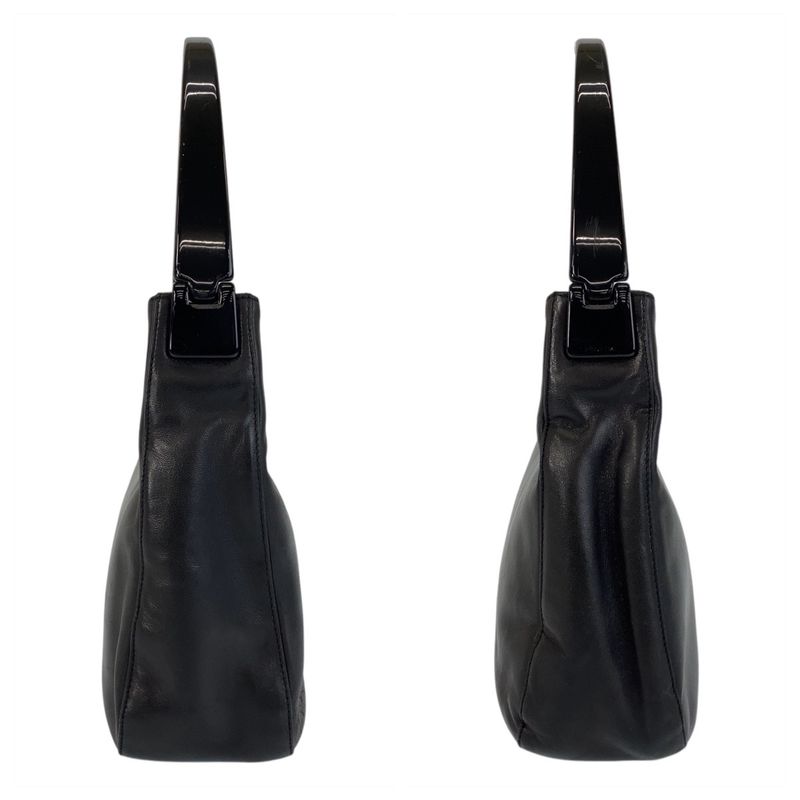 Prada Black Leather Plastic Shoulder Bag Women 506342