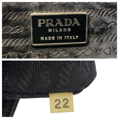 Prada Black Leather Plastic Shoulder Bag Women 506342