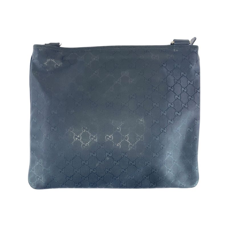 Gucci GG Imprime Black GG Canvas Leather 201446 Shoulder Bag Pochette Unisex