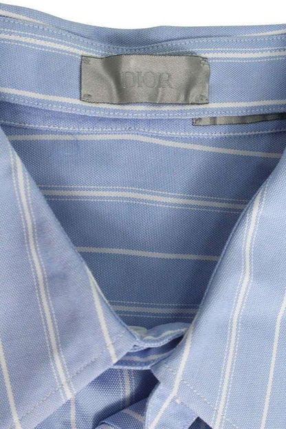 Dior 583c559a3006 Logo Embroidered Striped Long Sleeve Shirt Men 39