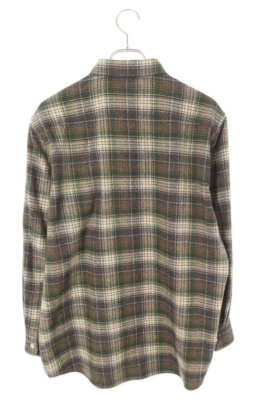 Celine 2c596720n Triomphe Logo Wool Check Long Sleeve Shirt Men 36