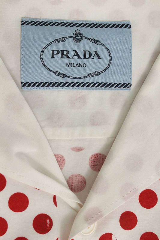 Prada Ucs339 Triangle Logo Print Short Sleeve Shirt Men's L