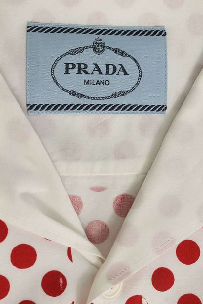 Prada Ucs339 Triangle Logo Print Short Sleeve Shirt Men's L
