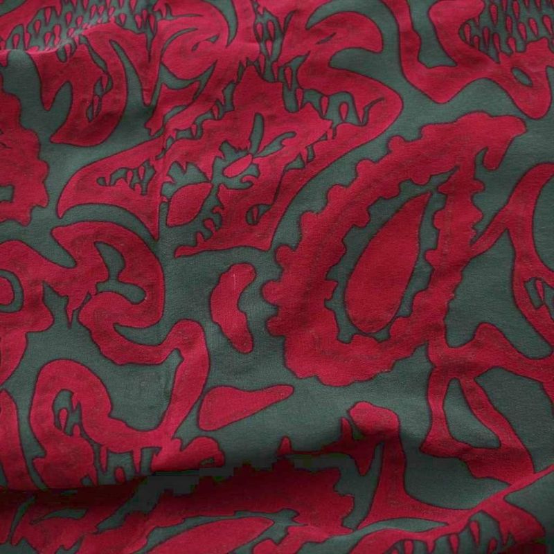 Christian DIOR Scarf All Over Paisley Patterned Silk Green Red Ym-oh
