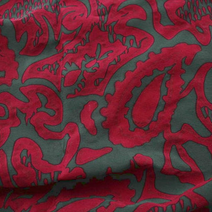 Christian DIOR Scarf All Over Paisley Patterned Silk Green Red Ym-oh