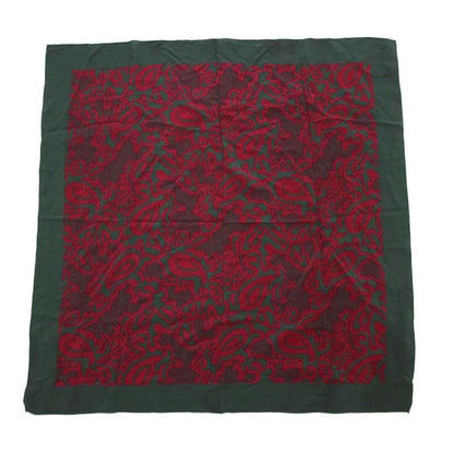 Christian DIOR Scarf All Over Paisley Patterned Silk Green Red Ym-oh