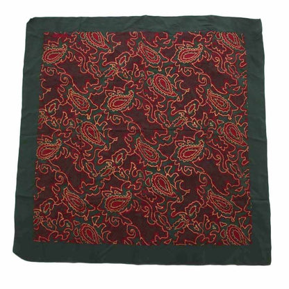 Christian DIOR Scarf All Over Paisley Patterned Silk Green Red Ym-oh