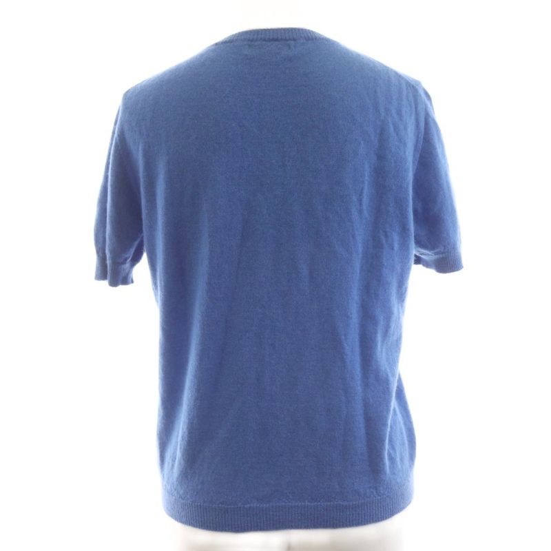 Balenciaga Knit Short Sleeve Cashmere 38 Blue Light Blue 29 69-63 01 AJ