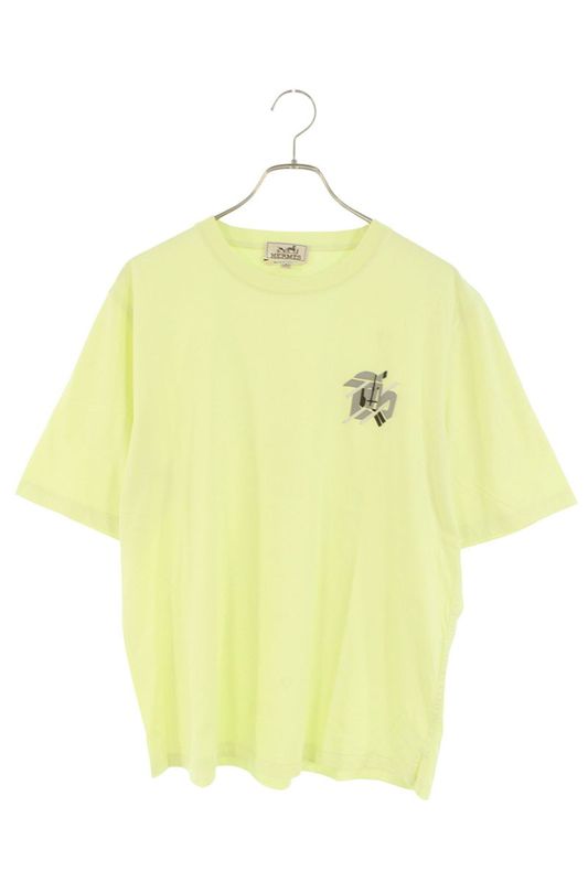 Hermes Front Patch Design Crew Neck T-shirt Men's L