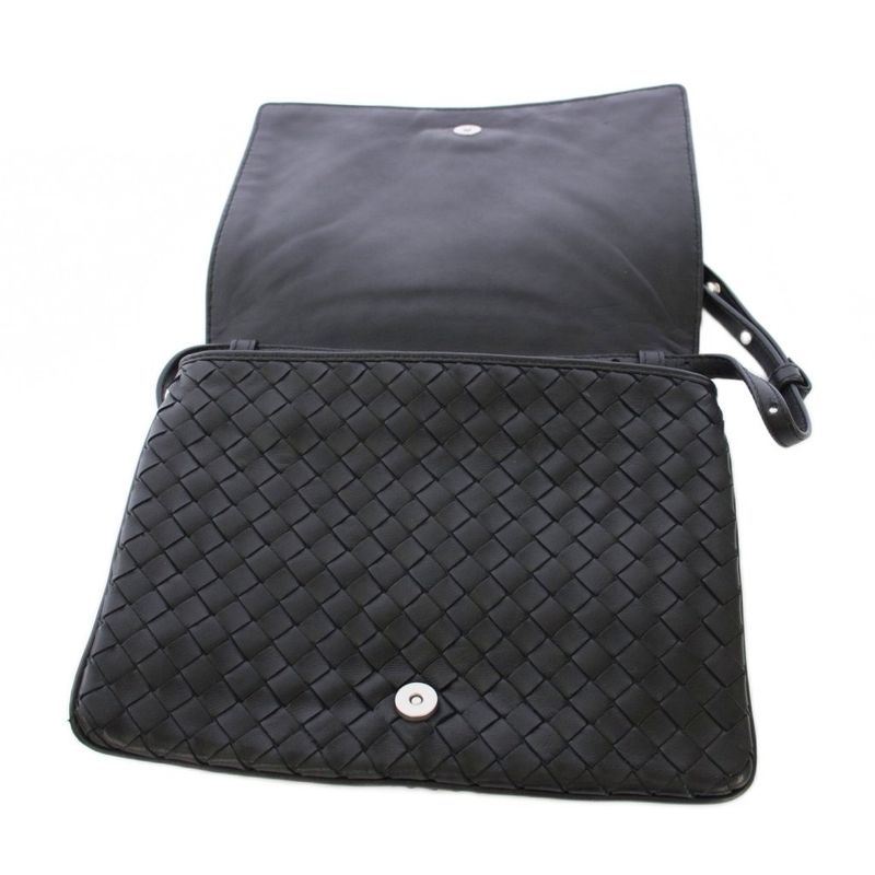 Bottega Veneta Intrecciato Shoulder Bag Leather Black B07814354y TK - OH