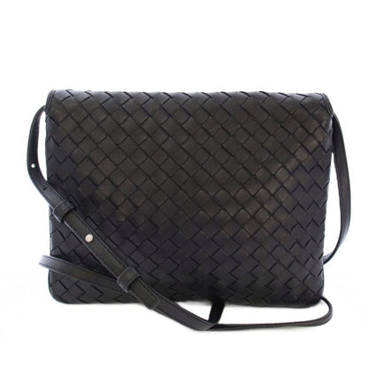 Bottega Veneta Intrecciato Shoulder Bag Leather Black B07814354y TK - OH