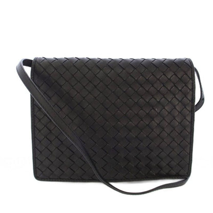 Bottega Veneta Intrecciato Shoulder Bag Leather Black B07814354y TK - OH