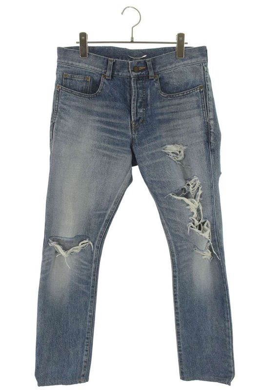Saint Laurent Paris 551344 Yc372 Crushed Skinny Denim Pants Men's 30