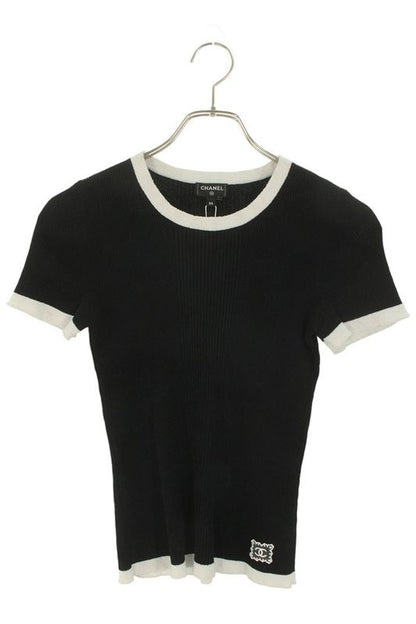 Chanel P79495k11480 Short Sleeved Knit With Coco Mark Ladies 34