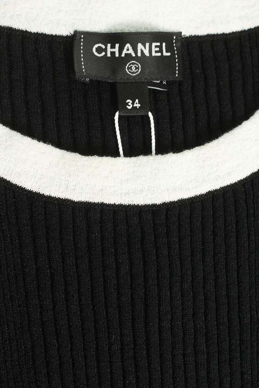 Chanel P79495k11480 Short Sleeved Knit With Coco Mark Ladies 34