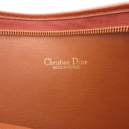 Christian DIOR Motif Shoulder Bag Logo Leather Suede Brown AE - GY47