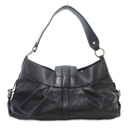 Bulgari Bvlgari Chandra Handbag One Shoulder Italian Leather Genuine Black AE -