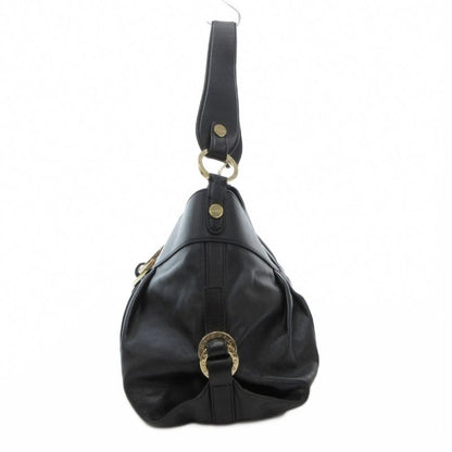 Bulgari Bvlgari Chandra Handbag One Shoulder Italian Leather Genuine Black AE -