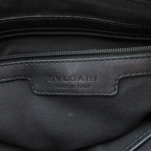 Bulgari Bvlgari Chandra Handbag One Shoulder Italian Leather Genuine Black AE -