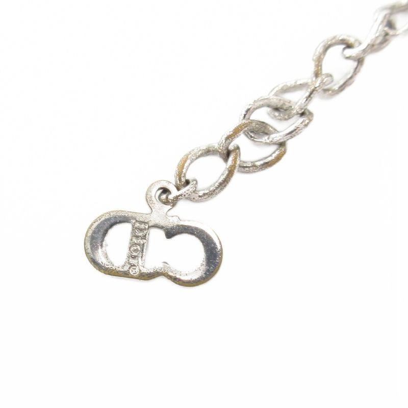 Christian DIOR Necklace Pendant Plate Trotter Silver Color AE - GY47