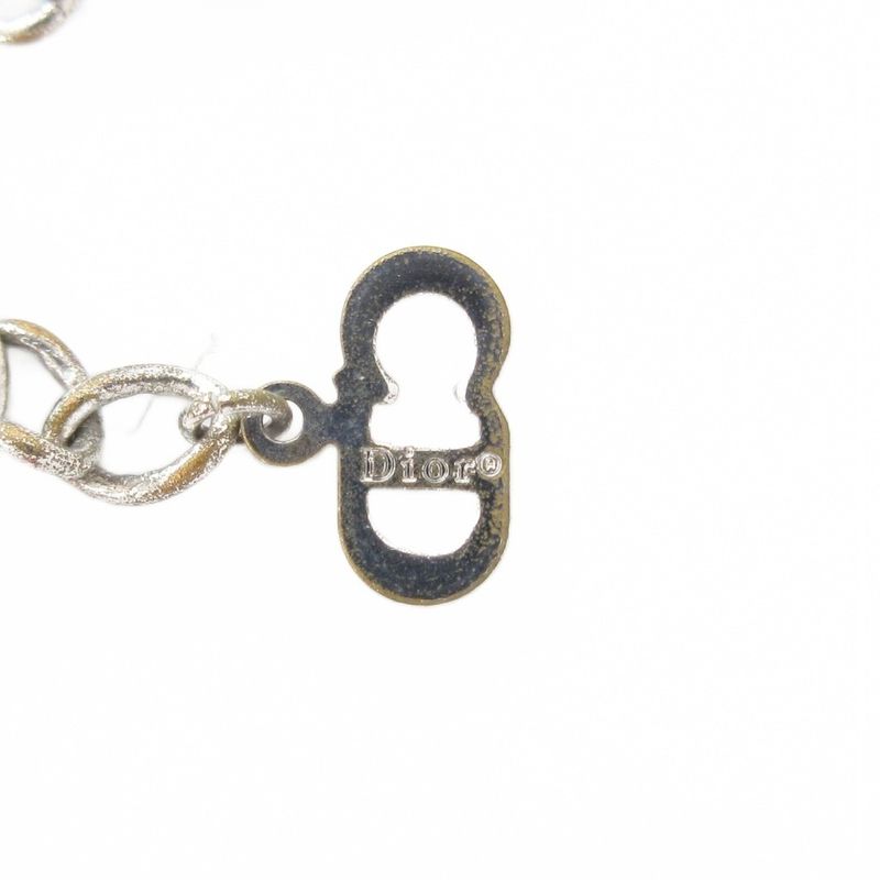 Christian DIOR Necklace Pendant Plate Trotter Silver Color AE - GY47