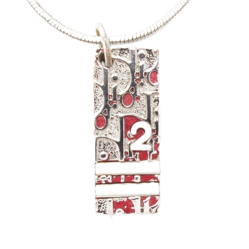 Christian DIOR Necklace Pendant Plate Trotter Silver Color AE - GY47