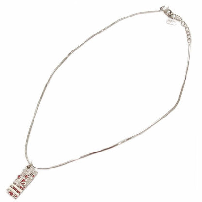 Christian DIOR Necklace Pendant Plate Trotter Silver Color AE - GY47