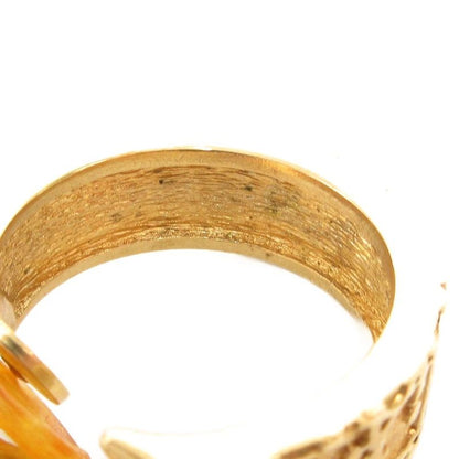 Christian DIOR Earring Trotter Hoop Logo Gold Color AE - GY47