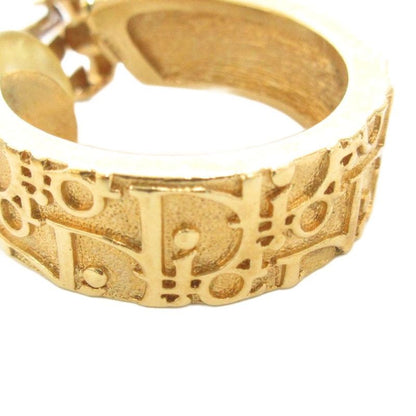 Christian DIOR Earring Trotter Hoop Logo Gold Color AE - GY47