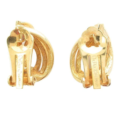 Christian DIOR Clip On Earring With Rhinestone Gold Color AE - GY47