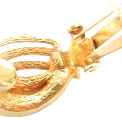 Christian DIOR Clip On Earring With Rhinestone Gold Color AE - GY47