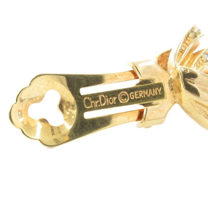 Christian DIOR Clip On Earring With Rhinestone Gold Color AE - GY47