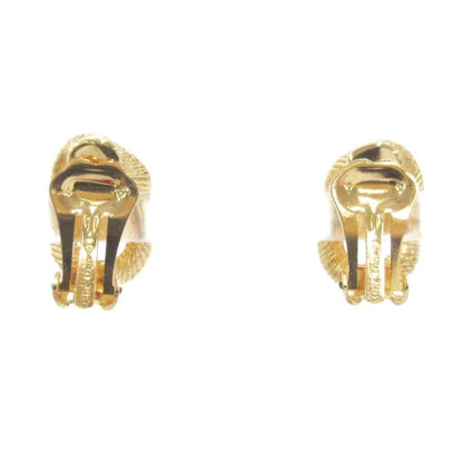 Christian DIOR Earrings Rhinestone 2 Chain Gold Color AE - GY47