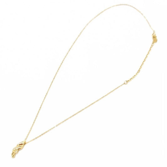 Christian DIOR Necklace Pendant CD Logo Zirconia Gold Color AE - GY47