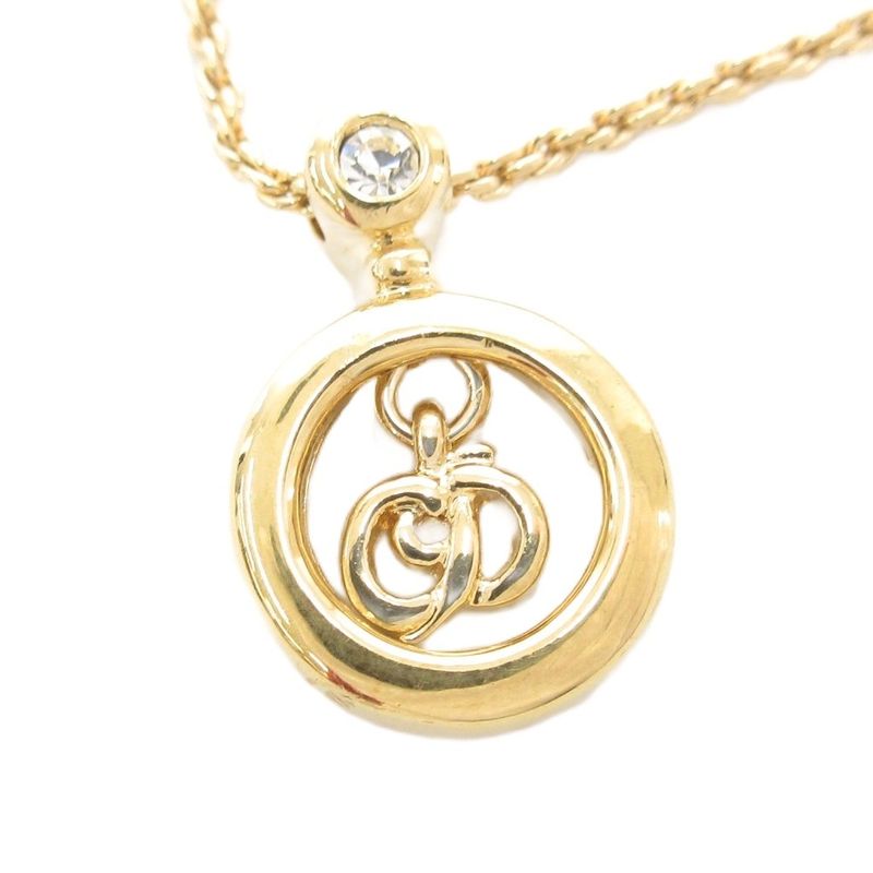 Christian DIOR Necklace Pendant CD Logo Gold Color AE - GY47