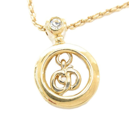 Christian DIOR Necklace Pendant CD Logo Gold Color AE - GY47