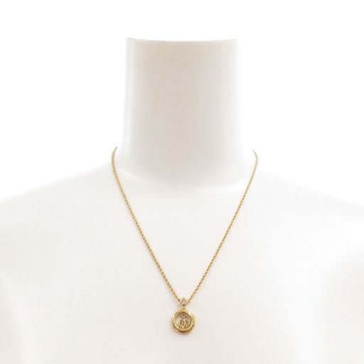 Christian DIOR Necklace Pendant CD Logo Gold Color AE - GY47