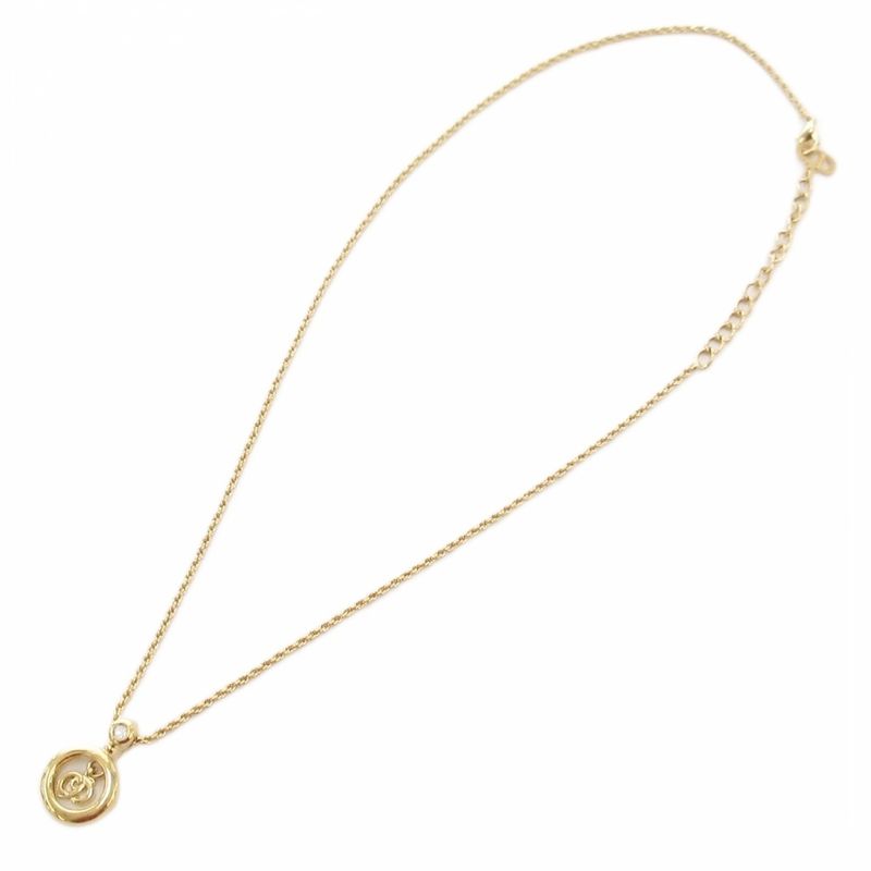Christian DIOR Necklace Pendant CD Logo Gold Color AE - GY47