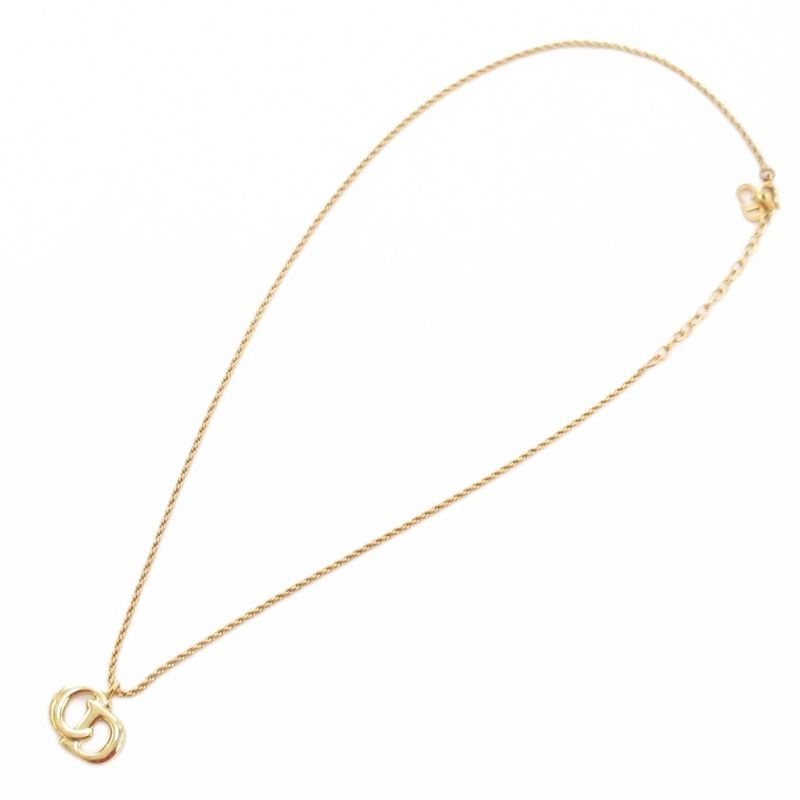 Christian DIOR Necklace Pendant CD Logo Gold Color AE - GY47