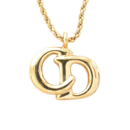 Christian DIOR Necklace Pendant CD Logo Gold Color AE - GY47