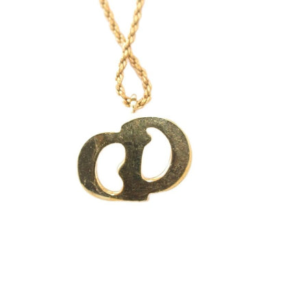 Christian DIOR Necklace Pendant CD Logo Gold Color AE - GY47