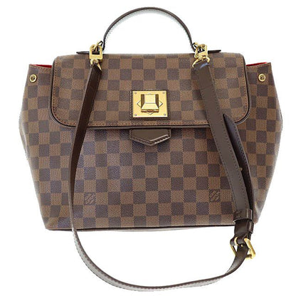 Louis Vuitton Damier Ebène Bergamo MM 2WAY Hand Shoulder Bag N41168 Brand