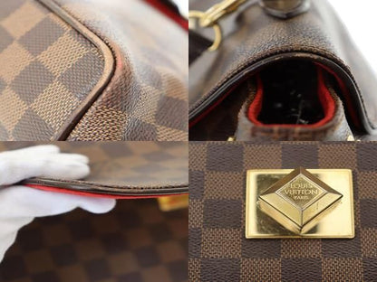 Louis Vuitton Damier Ebène Bergamo MM 2WAY Hand Shoulder Bag N41168 Brand