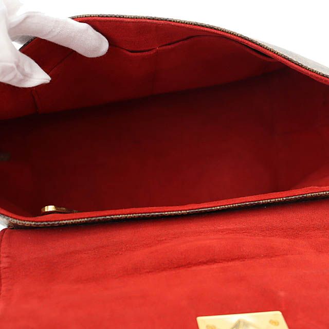 Louis Vuitton Damier Ebène Bergamo MM 2WAY Hand Shoulder Bag N41168 Brand