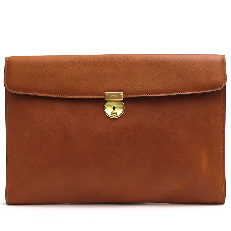 Gucci Bag Second Bag Clutch Bag Men Leather Genuine Leather Brown