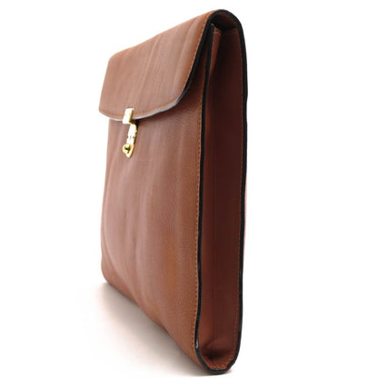 Gucci Bag Second Bag Clutch Bag Men Leather Genuine Leather Brown